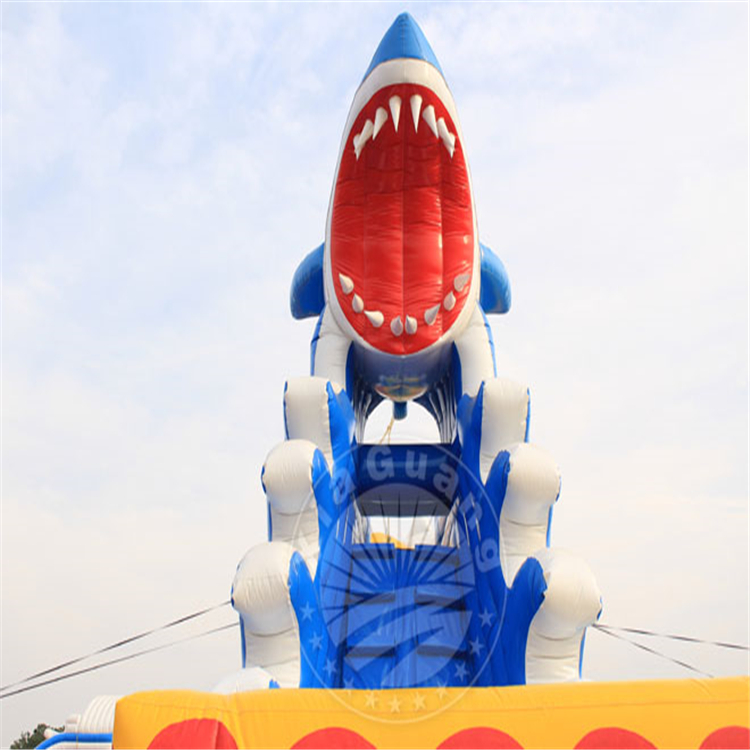 三明充气大鲨鱼水滑梯